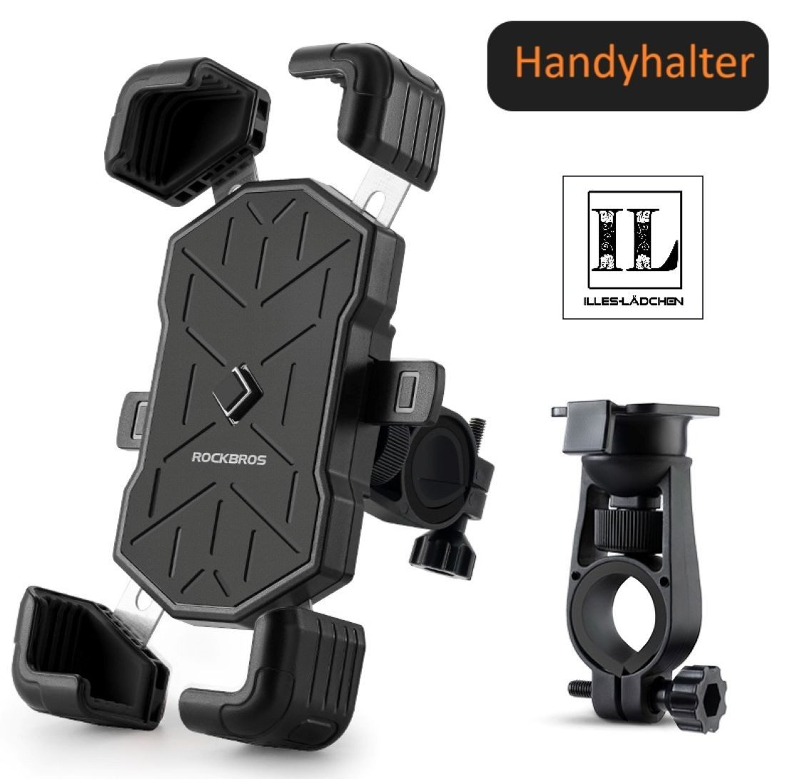 ROCKBROS Handy-Halterung Handyhalterung für Fahrrad, E-bike und E-Scooter - stabil und sicher, (bis 8 Zoll, bestehend aus Handyhalterung mit Installationspaket, Universalhalterung für alle Handys)