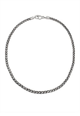 Kuzzoi Silberkette Herren Zopfkette Trend Oxidiert Massiv 925 Silber