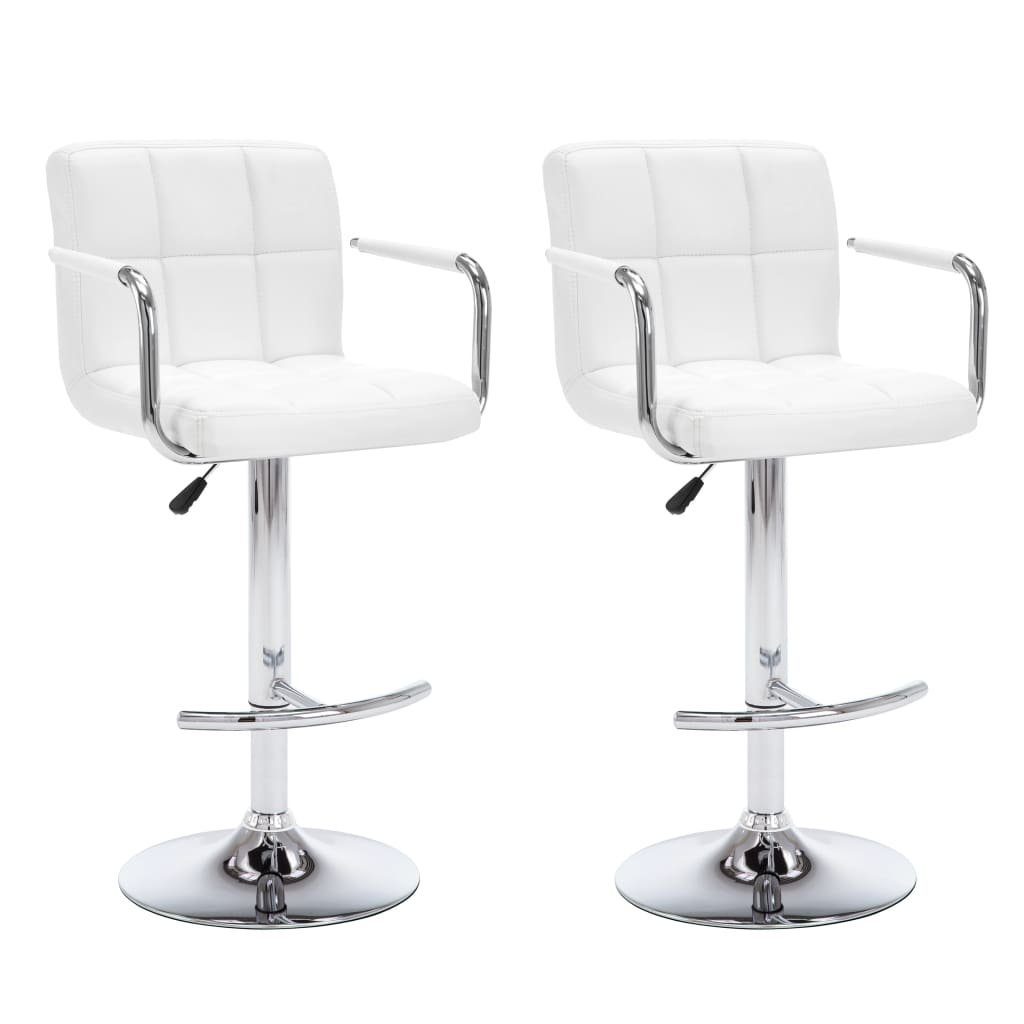 Barhocker Barhocker 2 Stk. Weiß Kunstleder