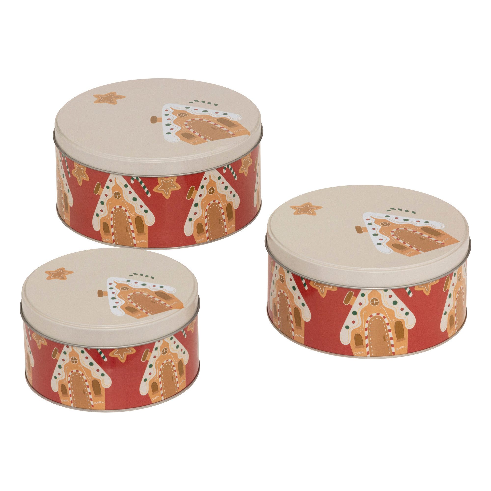 5five Simply Smart Keksdose Runde Keksdose aus Metall, 3er-Set, Kunststoff