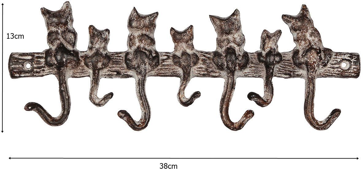 Ambiente Haus Wandhaken Haken aus Gusseisen - 7 Katzen, (1-St) günstig online kaufen