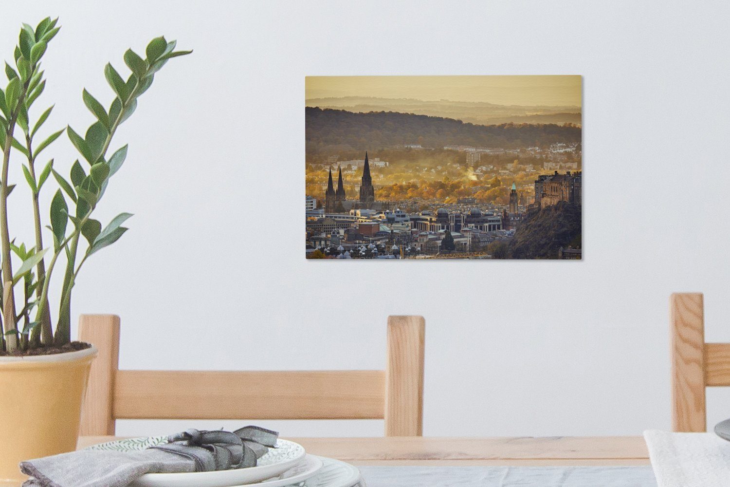 OneMillionCanvasses® Leinwandbild Skyline - St), cm Schottland, Leinwandbilder, Edinburgh - - (1 Gebäude Wanddeko, Wandbild Aufhängefertig, 30x20