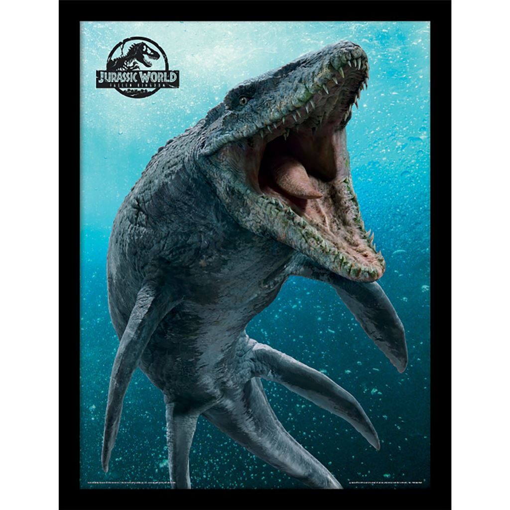 Jurassic Park Bild mit Rahmen Jurassic World Fallen Kingdom Mosasaurus, Kunstdruck