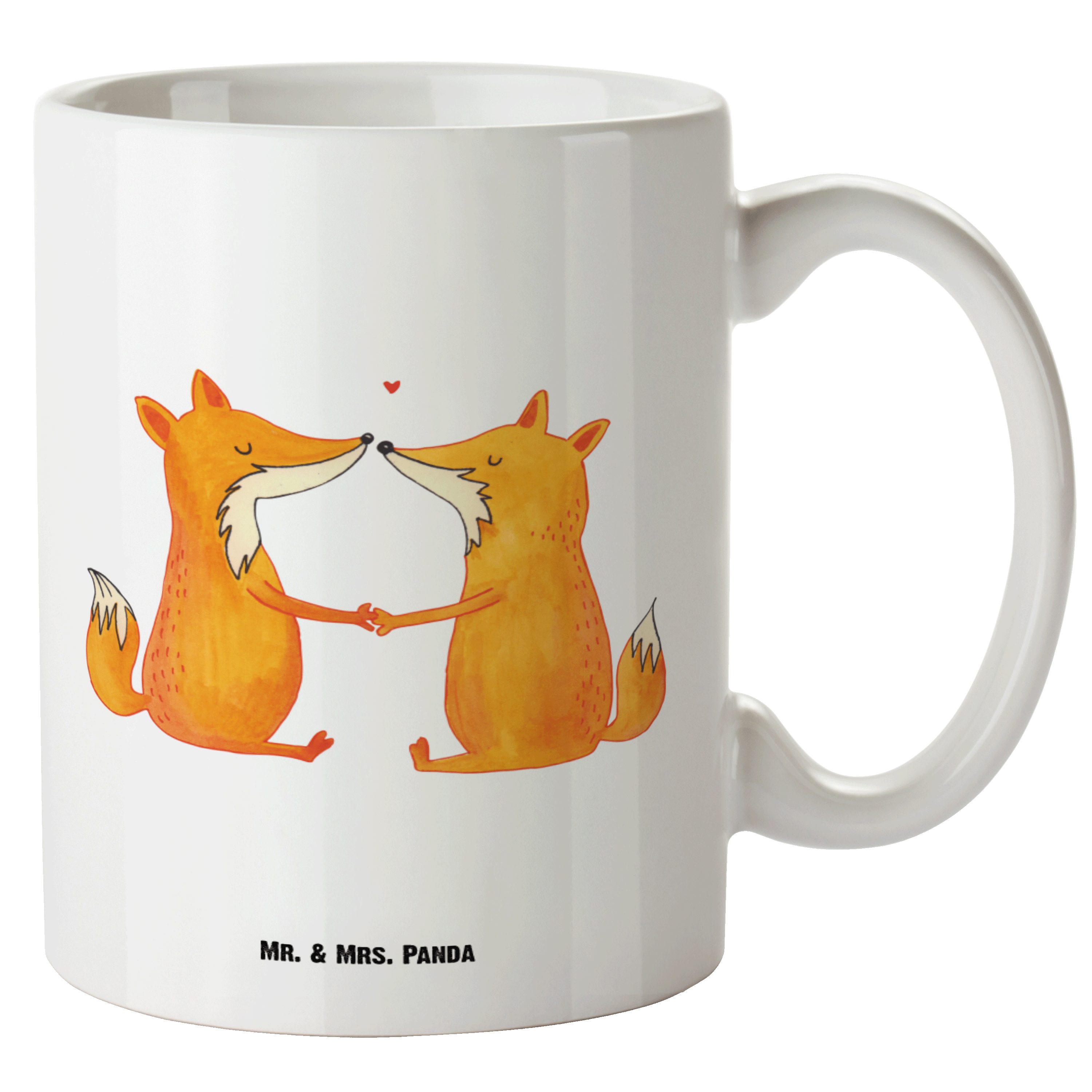 Mr. & Weiß Geschenk, Mrs. Füchse Becher, Tasse Panda Tasse halten, - XL Händchen Keramik - XL Liebespaa, Liebe