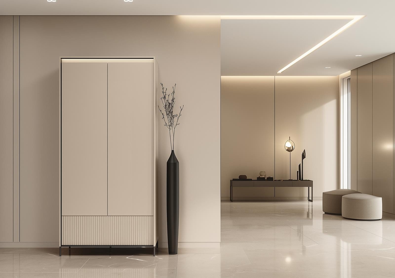 Compleo Kleiderschrank mit Schublade,2 Türen, Modern Schrank mit Lamellen B günstig online kaufen