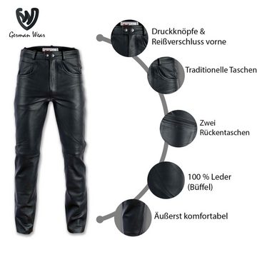 RadMasters Lederhose GW870 Lederjeans Lederhose Büffelleder Schwarz und Braun