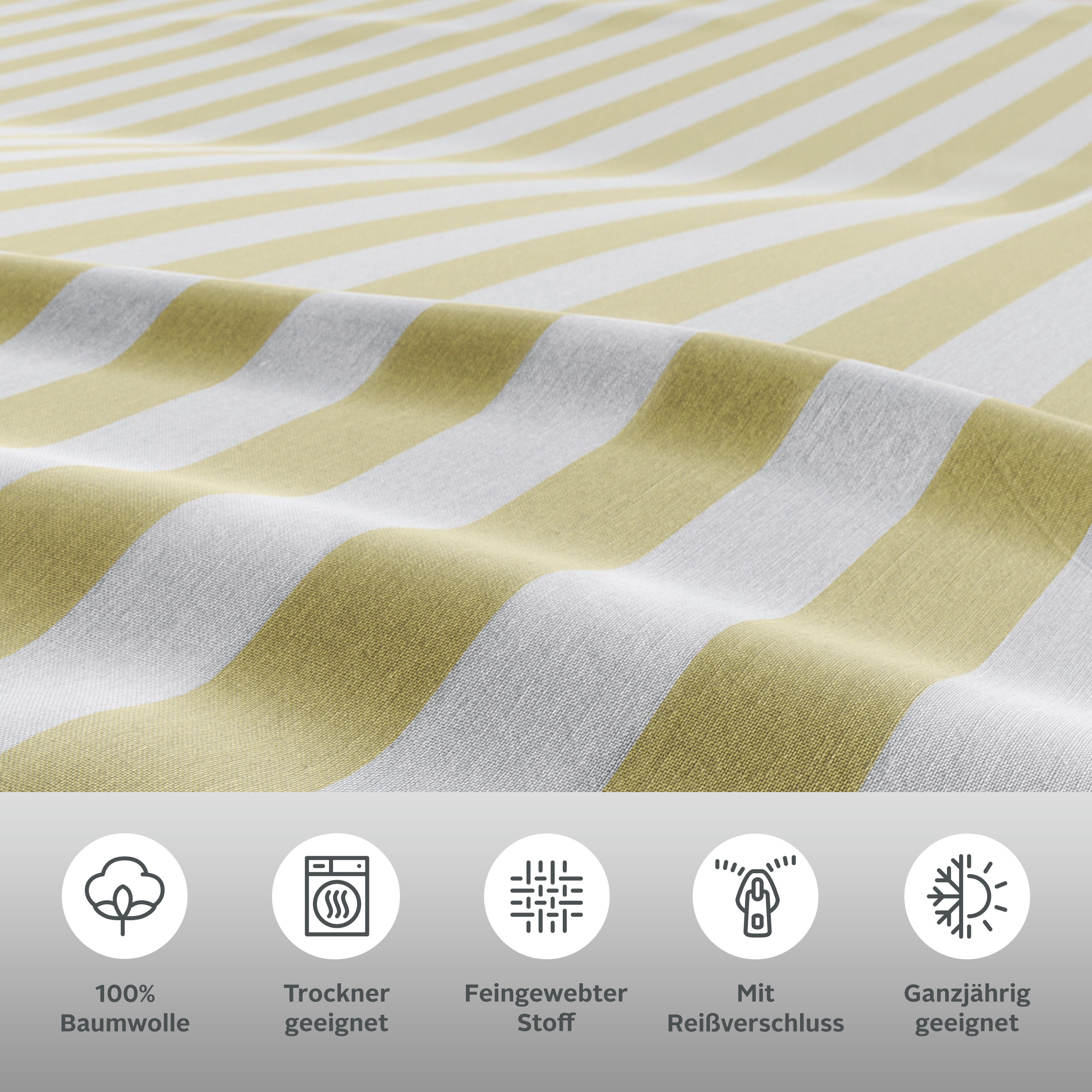 OTTO home Wendebettwäsche Greta, Renforcé, 2 teilig, Bettwäsche mit Streifen in verschiedenen Qualitäten, ab 135x200 cm
