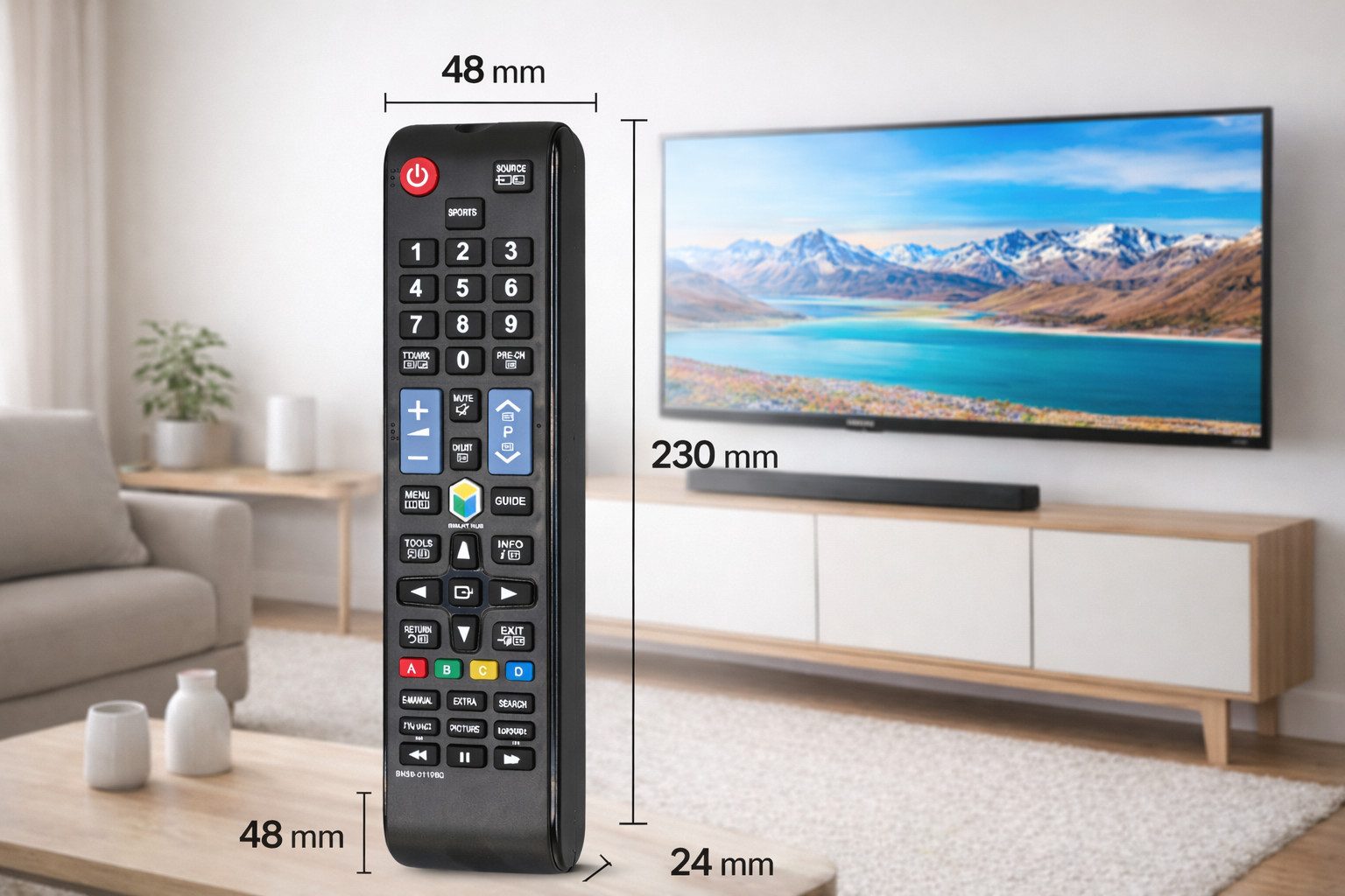 azurano Ersatz für SAMSUNG BN59-01198Q, TM1250A Universal-Smart-TV-Fernbedienung (universal, passt für 2012-2019 SAMSUNG TV)