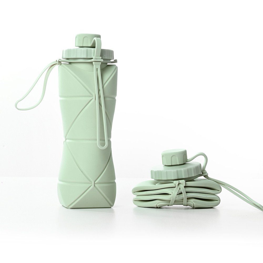 NUODWELL Trinkflasche Kollabierbare Silikon-Wasserflaschen, BPA-Frei, Sport Wasserflaschen Grün