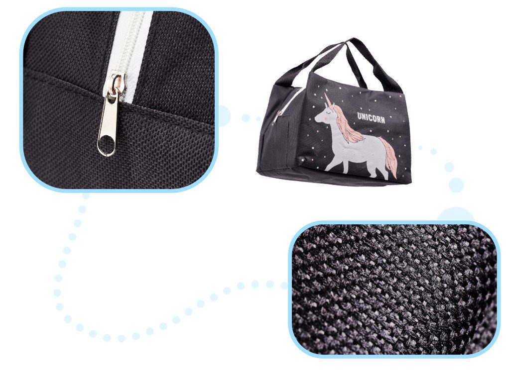 Ikonka Lunchbox Isoliertasche Einhorn Kinder Thermotasche faltbar für Lunch & Snacks, Polyester, (Einzelne Isoliertasche für Frühstück, Mittagessen oder Snacks, Kompakte Einzeltasche für Frühstück, Lunch oder Snacks unterwegs), Leichte, faltbare Isoliertasche für Kinder & Erwachsene