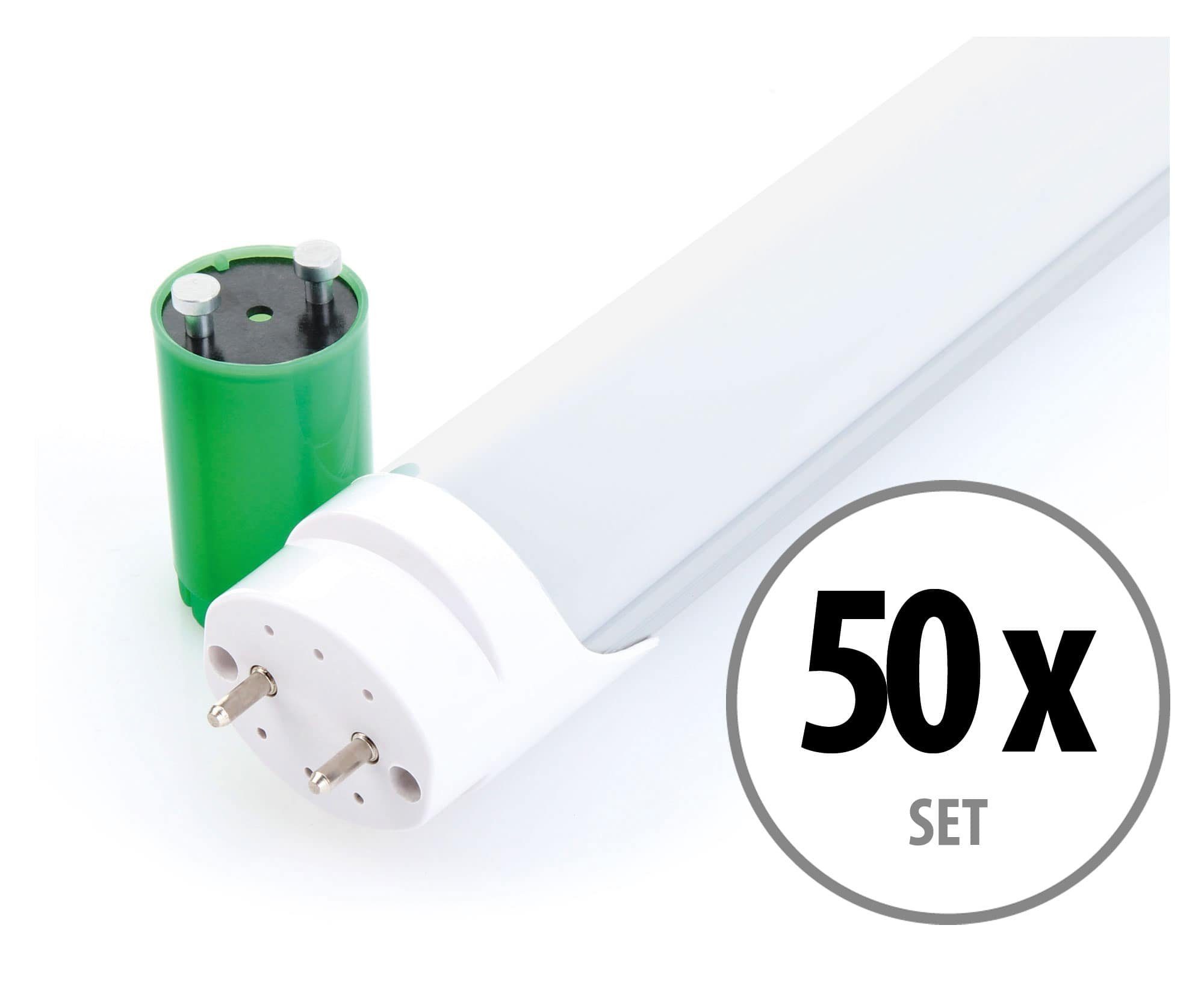Showlite LED-Leuchtmittel LED Röhre 150 cm - 2300 Lumen, 4500 Kelvin, Tageslichtweiß, 24 W, G13, 50 St., Tageslichtweiß, mit Aluminumgehäuse und Starter