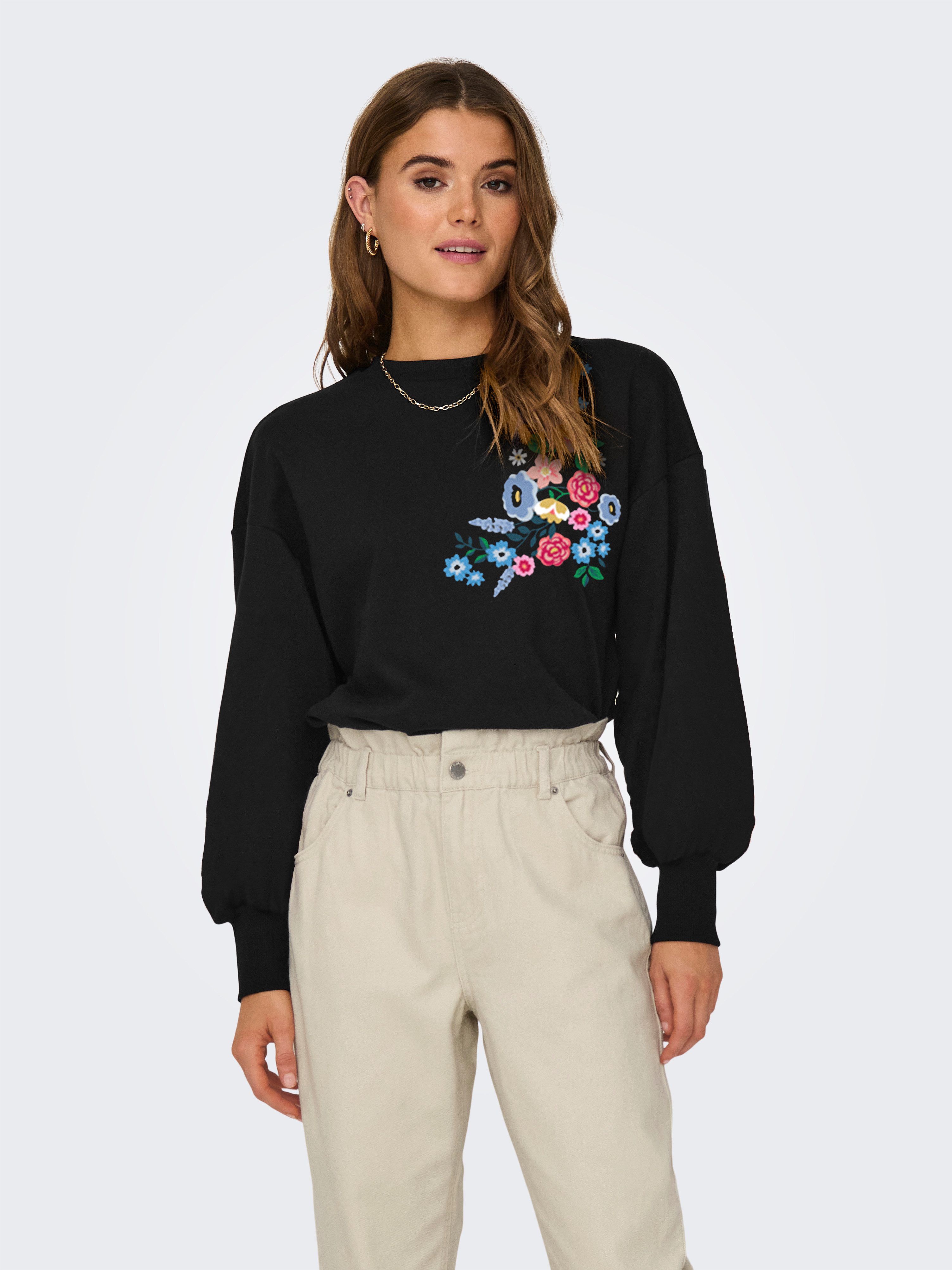 ONLY Sweatshirt ONLBROOKE L/S O-NECK FLOWER günstig online kaufen