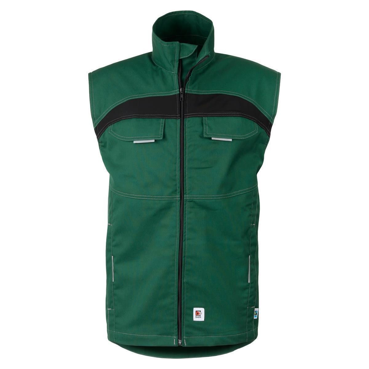 BEB Arbeitsweste beb HANDWERK Herren Weste FLEX Polyestermix Grün/Schwarz