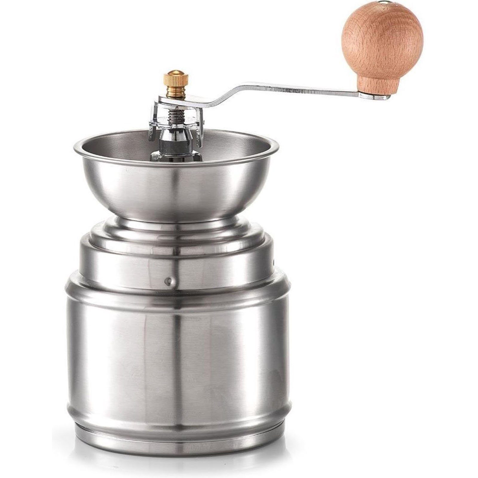 HAC24 Kaffeemühle Handkaffeemühle Kaffee Mühle Mahlmaschine Mahlgradeinstellung, Kegelmahlwerk, Manuell, Edelstahl mit Keramikmahlwerk