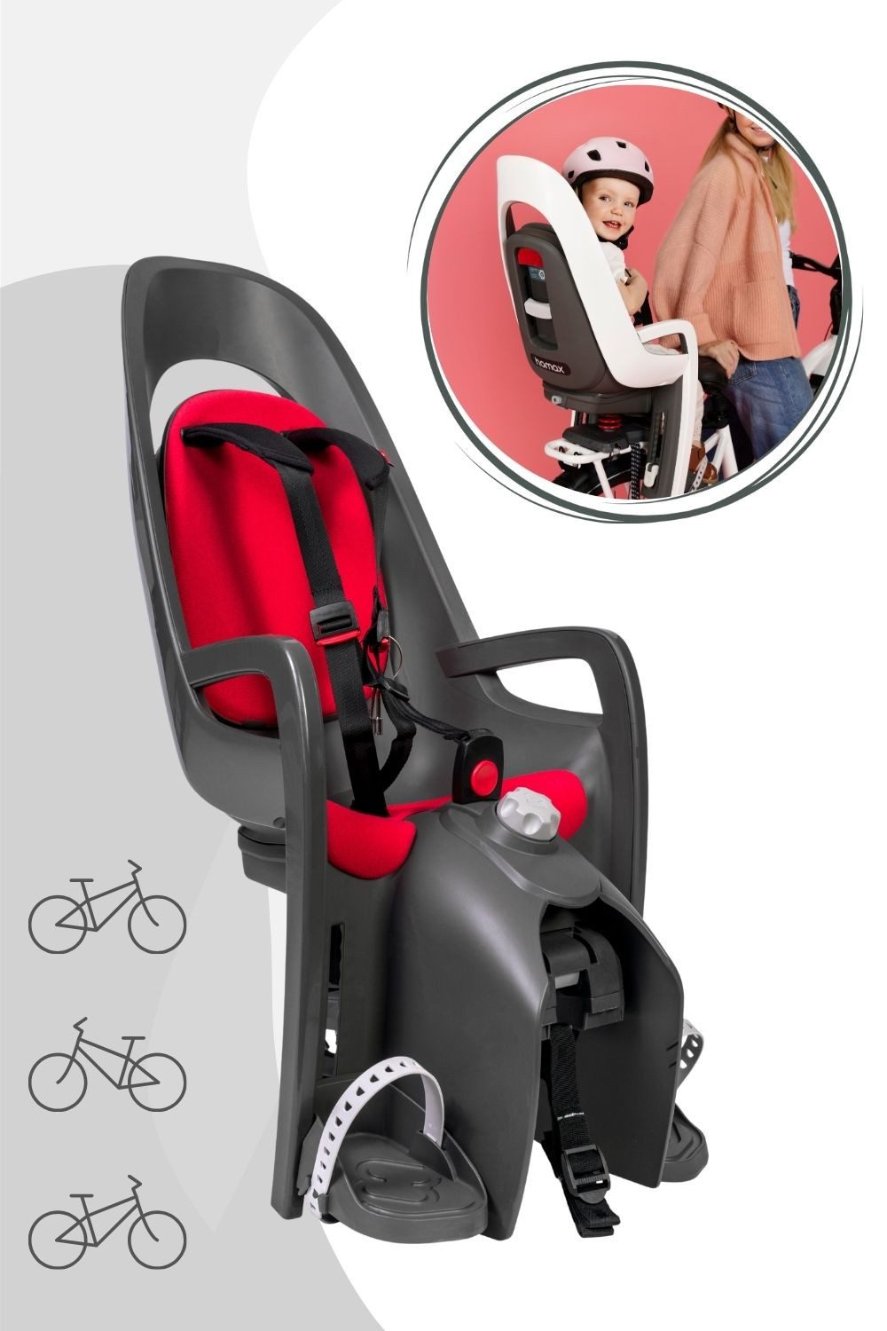 Hamax Fahrradkindersitz Hamax Caress - inkl. Gepäckträger-Adapter