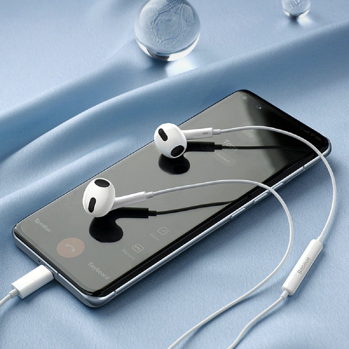 Baseus encok c17 kabelgebundener m, Kompatibilität: mit USB-Typ-C-Mikrofon Steuerung und weiß, (Kabelgebunden, mit In-Ear-Kopfhörer Musik, 1,1 integrierte USB-Typ-C-Mikrofon In-Ear-Kopfhörer, Anrfe Design) mit für / Kopfhörer ergonomischem iOS, Android Kabellänge