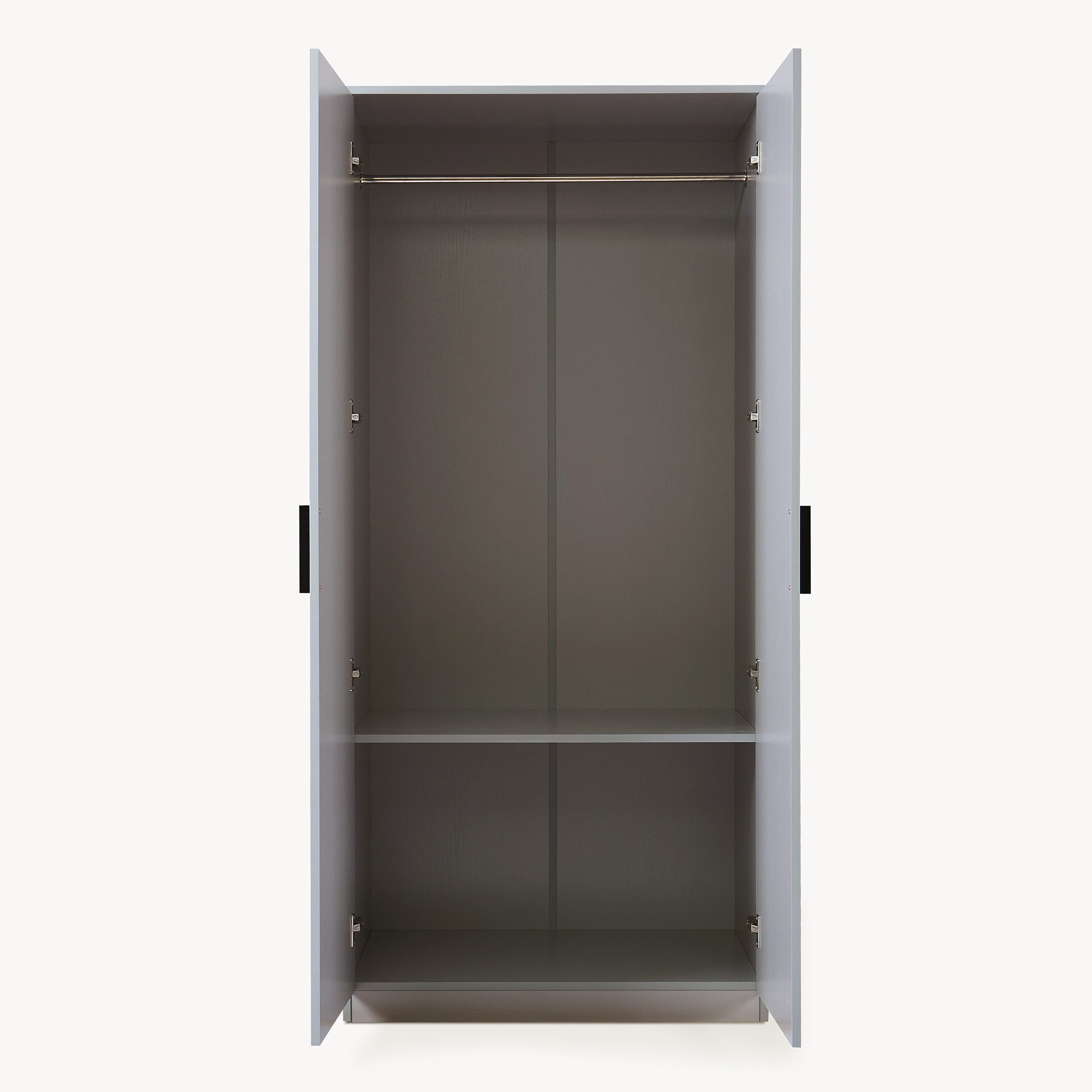 en.casa Kleiderschrank »Eiselfing« 2 Türen, 1 Stange, 1 Fach 176x80x52 cm Grau