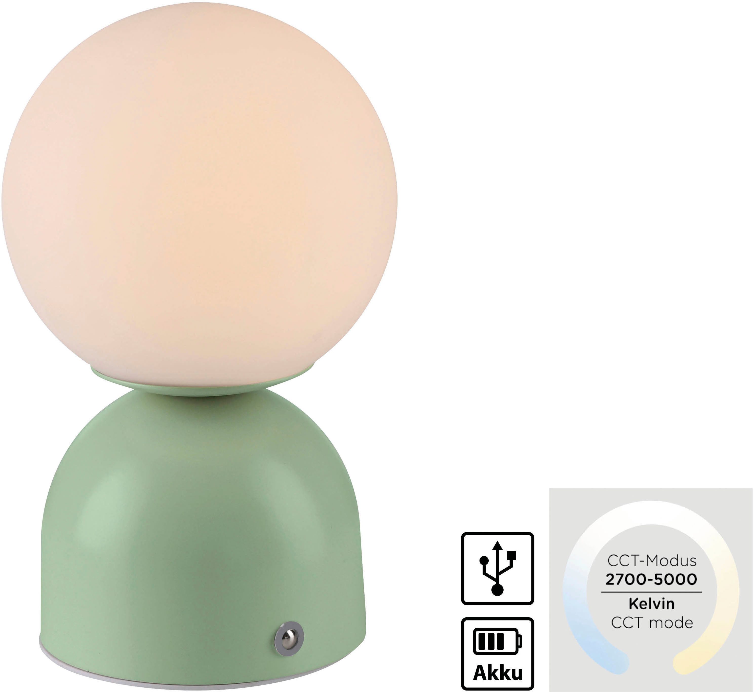 SCHÖNER WOHNEN-Kollektion LED Tischleuchte RUDI, Farbsteuerung, LED fest integriert, warmweiß - kaltweiß, SCHÖNER WOHNEN Kollektion, CCT 3000-6000K, Touchdimmer, Memoryfunktion