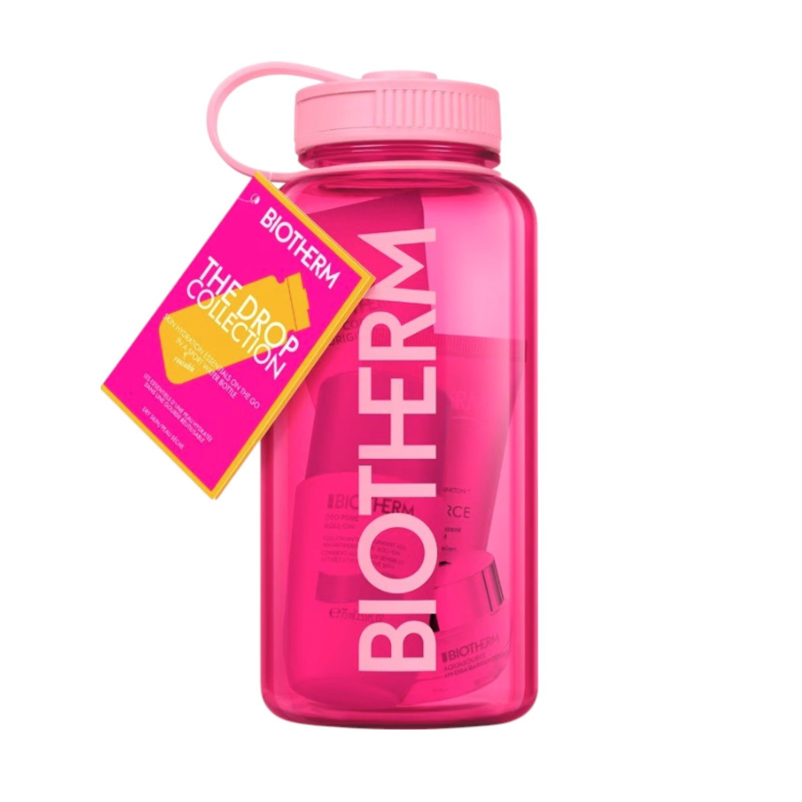 BIOTHERM Gesichtspflege-Set Biotherm Drop-Set Pink Deo Pure Roll-On 75 ml + Lait Corporel 50 ml + Aquasource Hydra Barrier Cream 15 ml + Biosource Cleanser 50 ml / 1 Stk., 5-tlg.