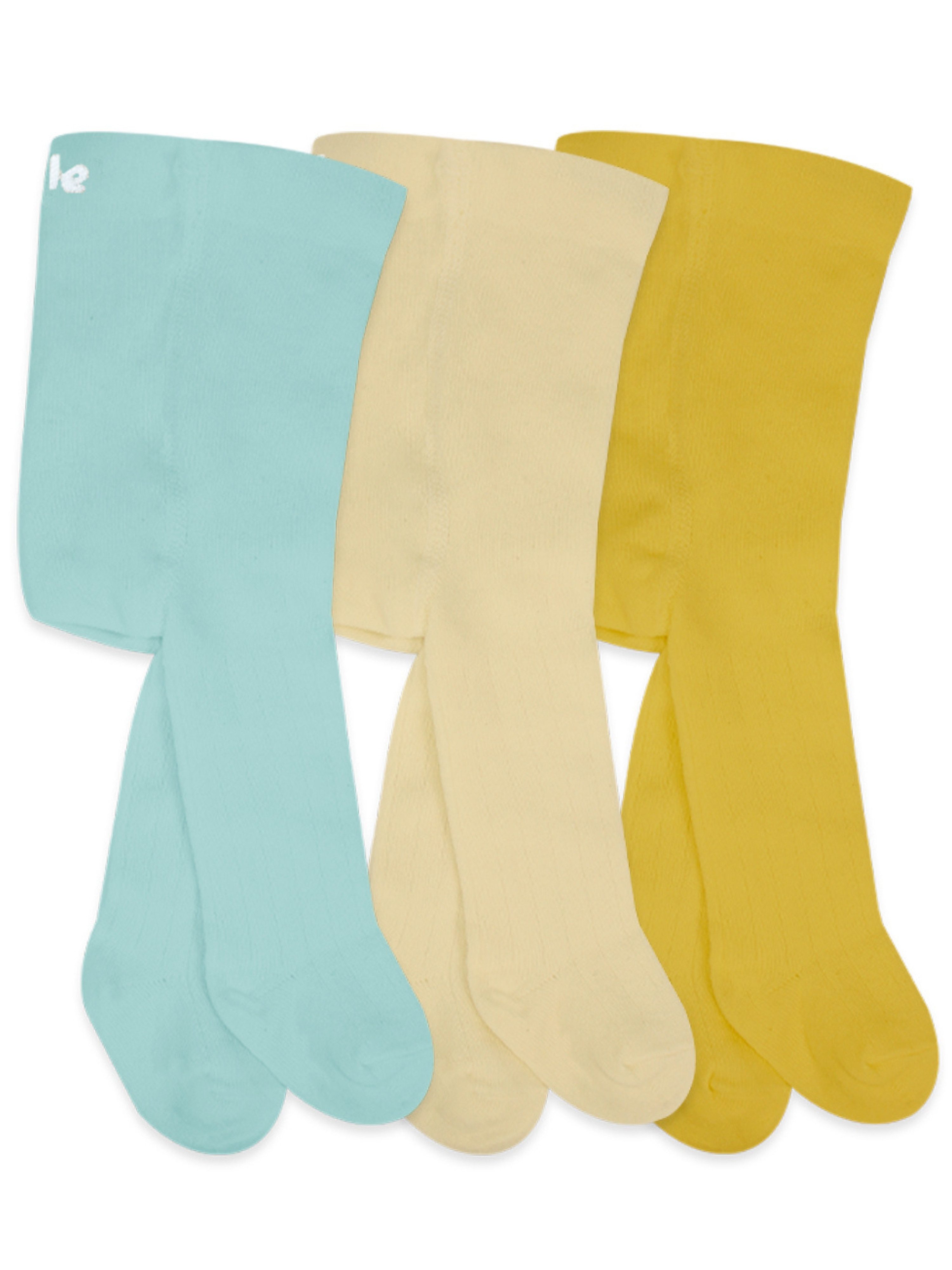 bistyle Strumpfhose für Neugeborene Jungen Mädchen Unisex Babystrumpfhosen 3er Pack (Set 3 St. 3er-Pack) GOTS-zertifiziert, Bio-Baumwolle, bis 3 Jahre