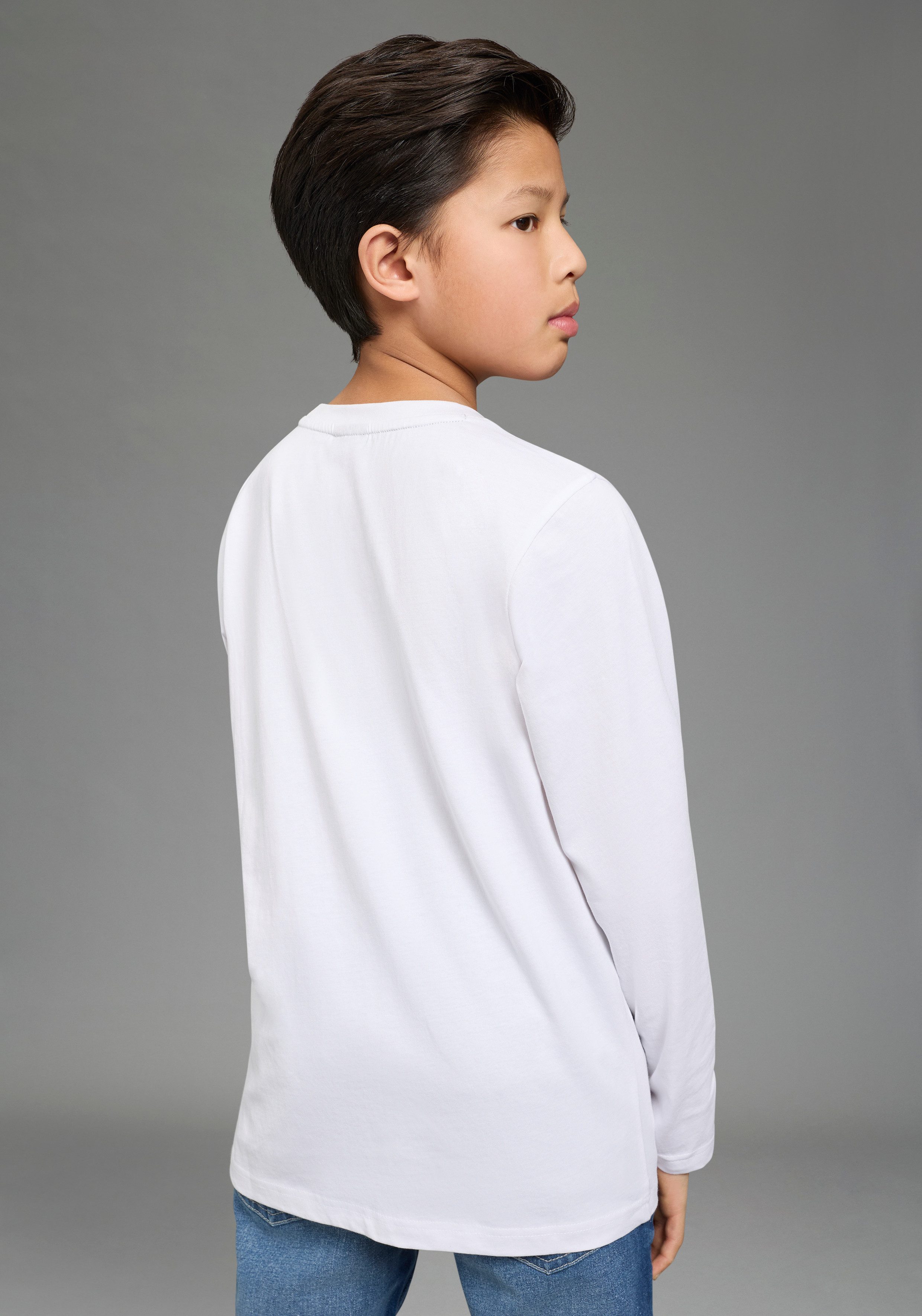 H.I.S Langarmshirt 2er Pack Shirts mit Logoprint für Jungen (Packung, 2-tlg., 2) Für TEENS. 2er Pack Shirts – Bild 4 von 5