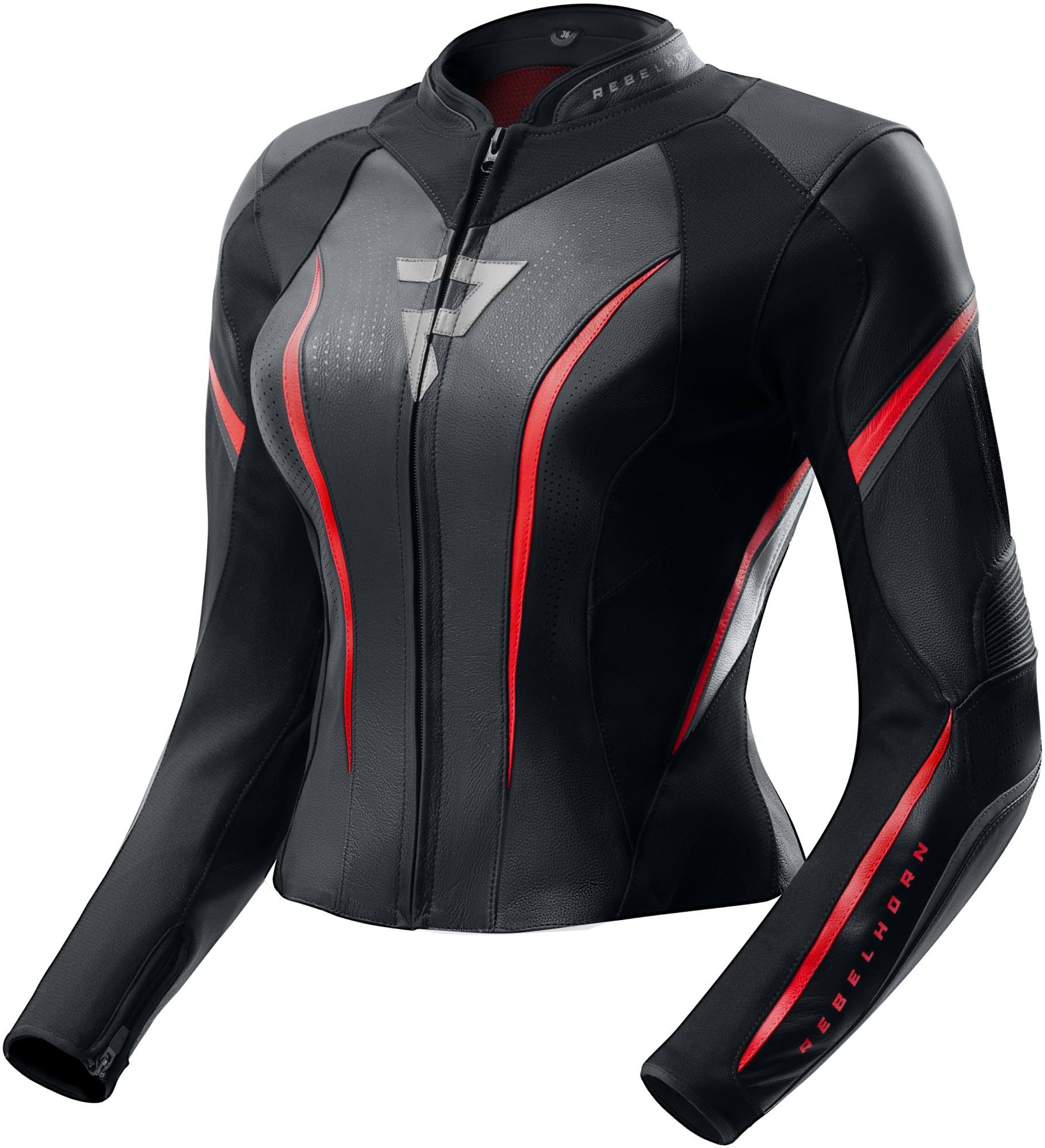 Rebelhorn Motorradjacke Diva ST Damen Motorrad Lederjacke Rückenprotektor enthalten,Verbindungsreißverschluss,Ellenbogenpro