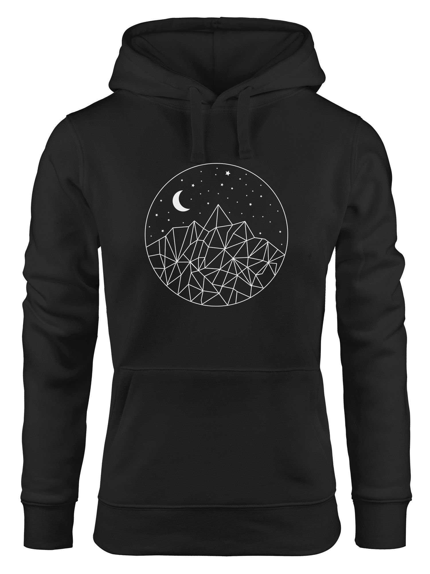 Neverless Hoodie Hoodie Damen Berge und Sterne Polygon Sweatshirt Kapuze