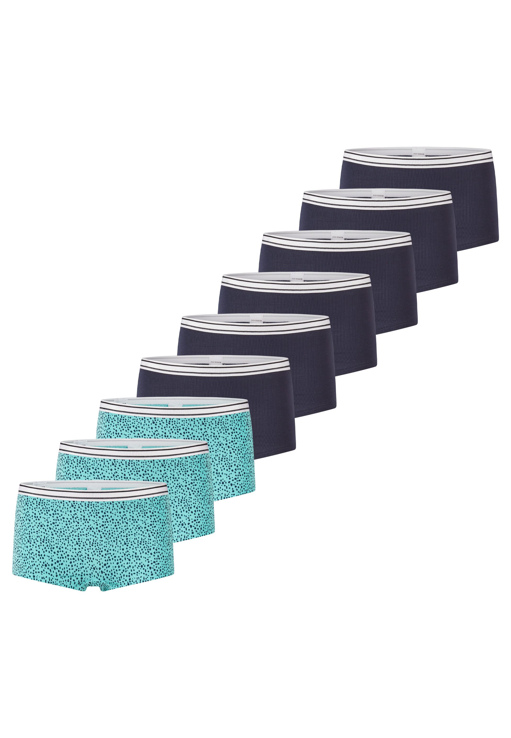 Schiesser Panty 9er Pack Teens Girls 95/5 Organic Cotton (Spar-Set, 9-St) Short Slip - Baumwolle - Mit softem Bund, Bequemer Beinausschnitt