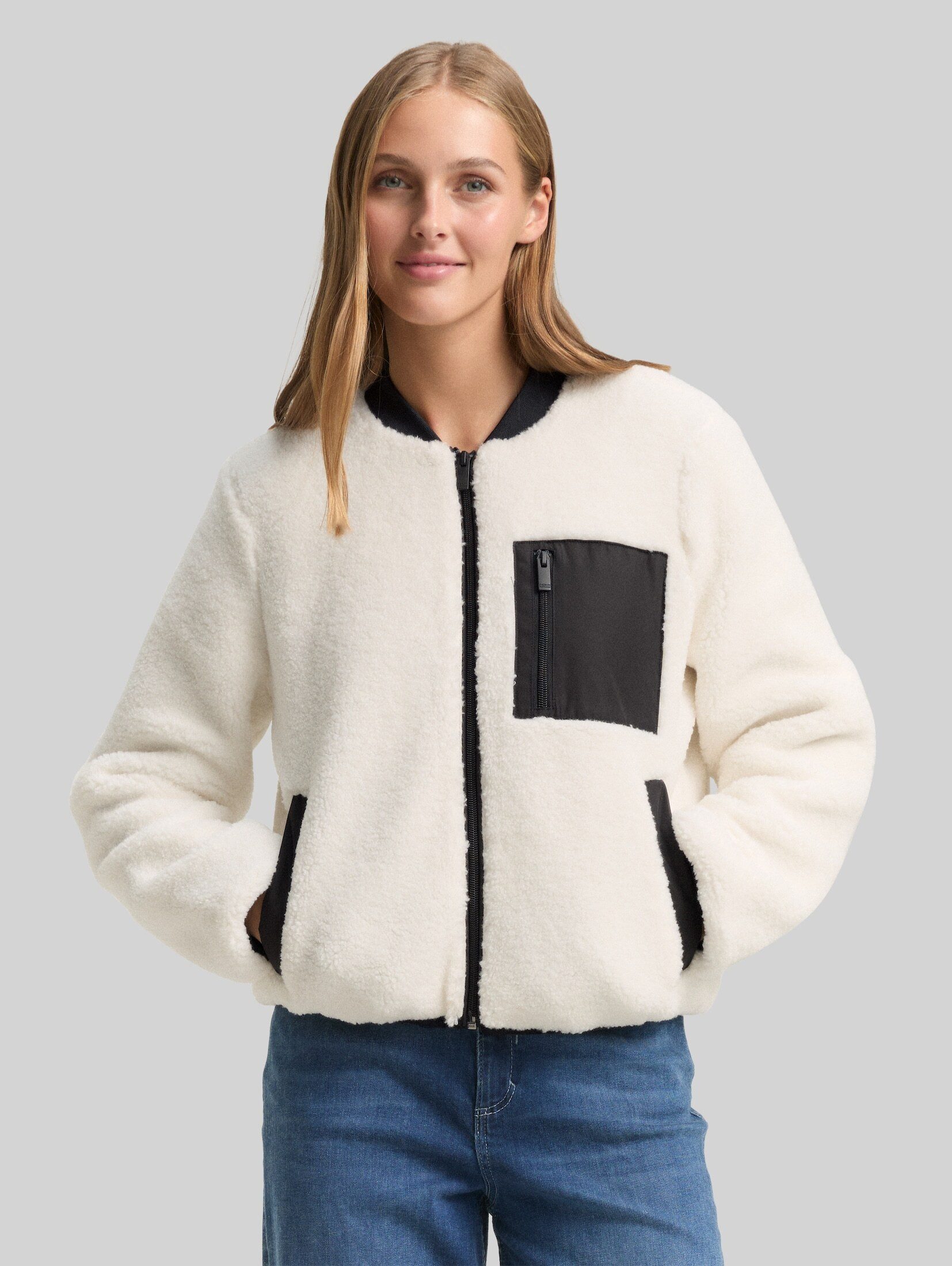 TOM TAILOR Denim Steppjacke Jacken Teddy Jacke mit Bomberkragen