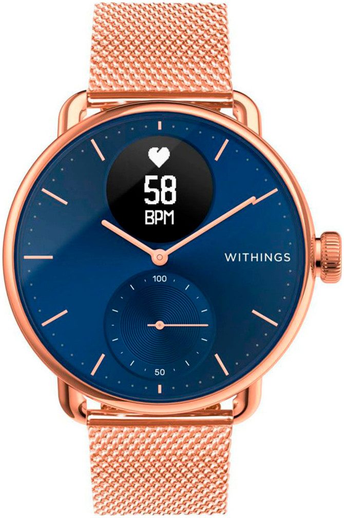Withings Smartwatch-Armband Wristband Mesh Loop 18mm für ScanWatch/2 38mm und ScanWatch Light, Move, Steel HR 36mm - Material: Edelstahl und PVD-Beschichtung