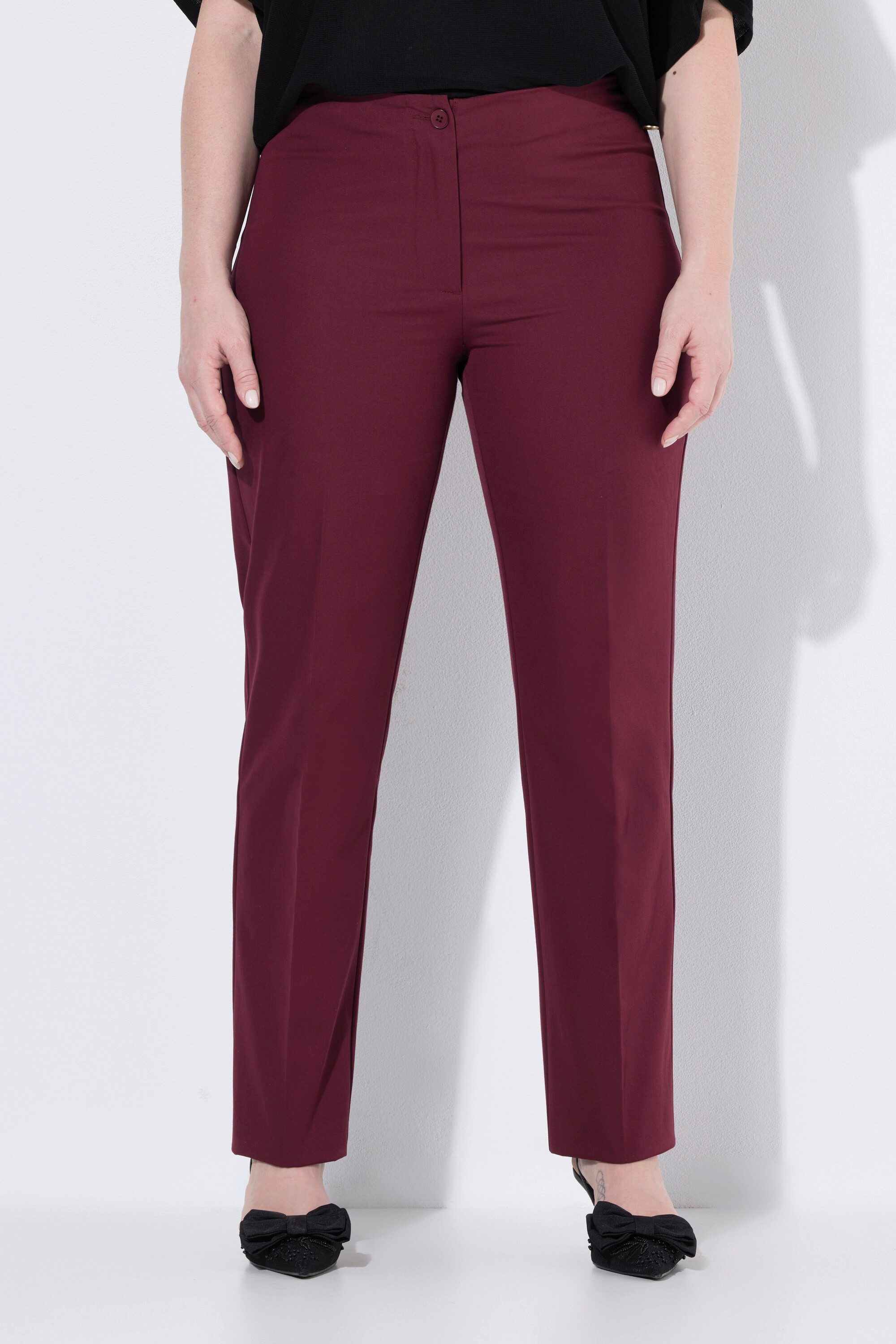 Ulla Popken Funktionshose Hose gerades Bein Elastikbund Stretch