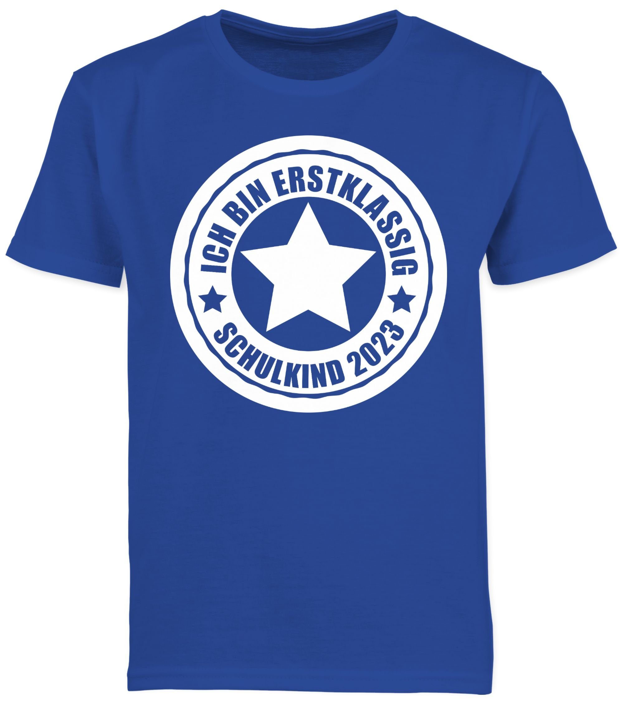 2 - Royalblau bin Ich Geschenke erstklassig Junge 2023 Einschulung T-Shirt Schulanfang Schulkind Shirtracer