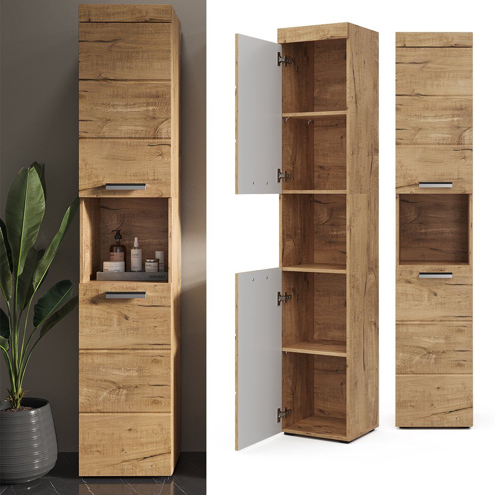 Vicco Hochschrank Luna, Eiche, 37 x günstig online kaufen