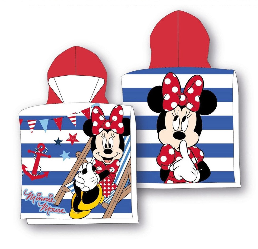 texpot Badeponcho Badeponcho 55x55 cm mit Kapuze Minnie Mouse Kinderbademantel, 55, Baumwolle, strapazierfähig