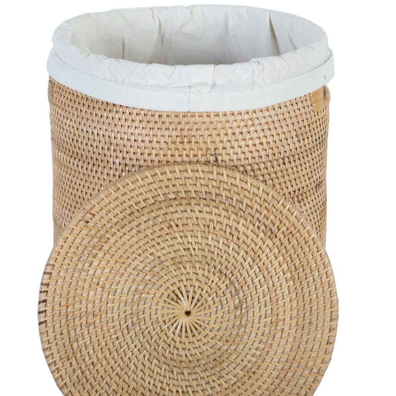 Casa Moro Wäschekorb Rattan Wäschebehälter CLEO mit Deckel & Innenfutter ru günstig online kaufen