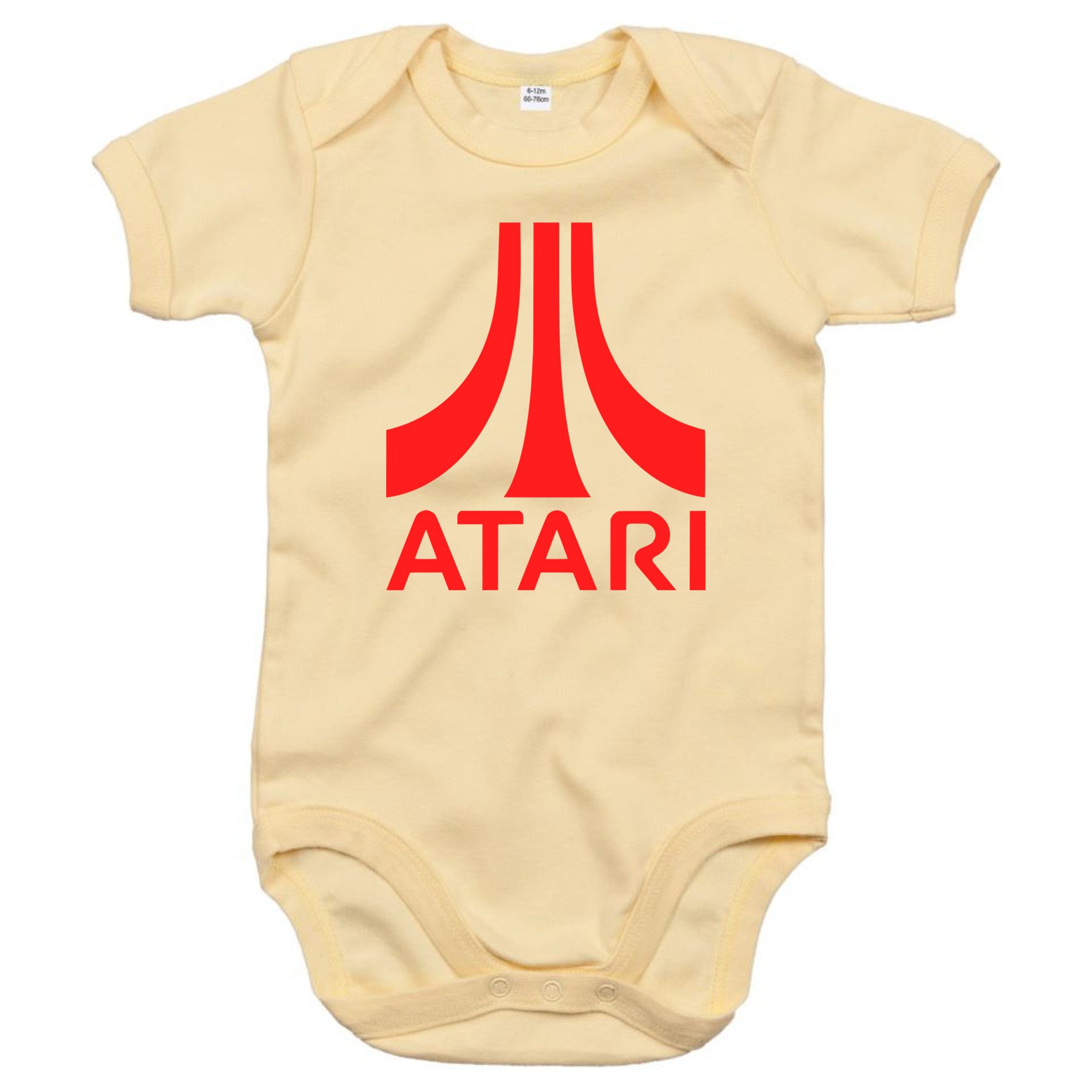 Blondie & Brownie Strampler Baby Body Atari Rot Logo Baumwolle Kurzarm Komfort Alltag (Einzeln, Einzelartikel) Atari Logo Baby Body Rot Retro Baumwolle Kurzarm bequem weich