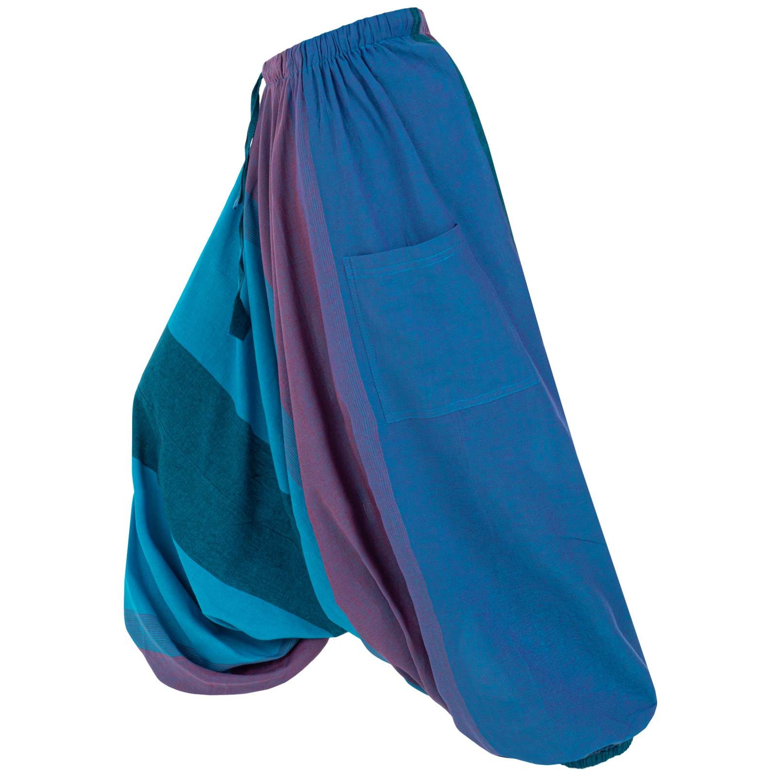 KUNST UND MAGIE Haremshose Unisex Haremshose onesize Bunt Hippie Goa Boho Baggy Pluder-Hose