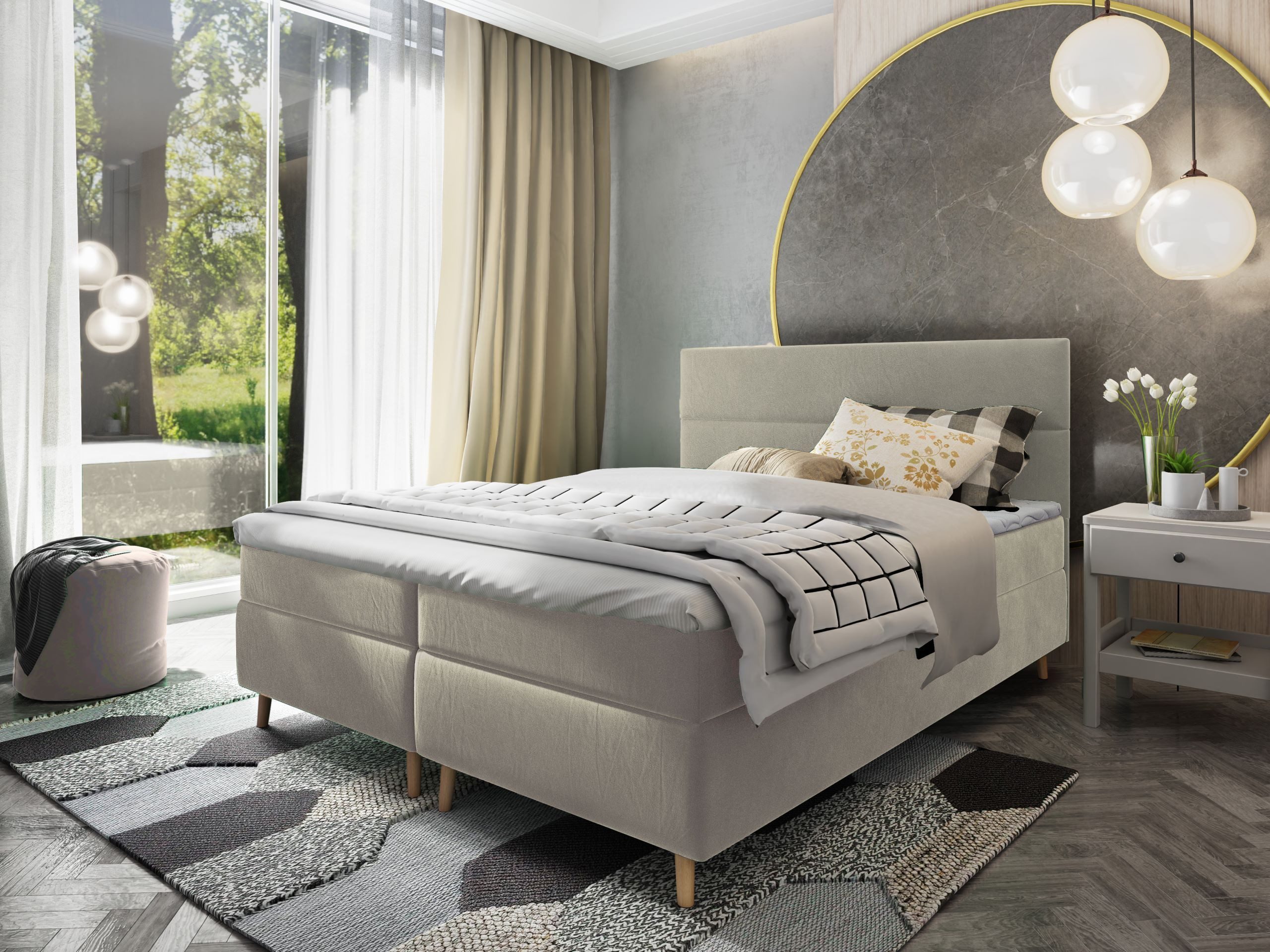 Masseno Boxbett SANTA 160x200 cm mit Bonell Matratze und Topper günstig online kaufen