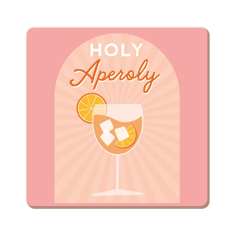 Grafik Werkstatt Getränkeuntersetzer Korkuntersetzer Holy Aperoly, 1-tlg.