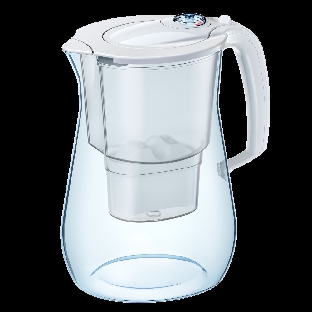 AQUAPHOR Wasserfilter Onyx weiß inkl. 1 MAXFOR+ Filter - Kanne aus Tritan, bruchsicher, Zubehör für Filterkartuschen MAXFOR+, MAXFOR+ H hartes Wasser, MAXFOR+ Mg. Magnesium, Reduziert Kalk, Chlor, Schwermetalle & weiteren Stoffen