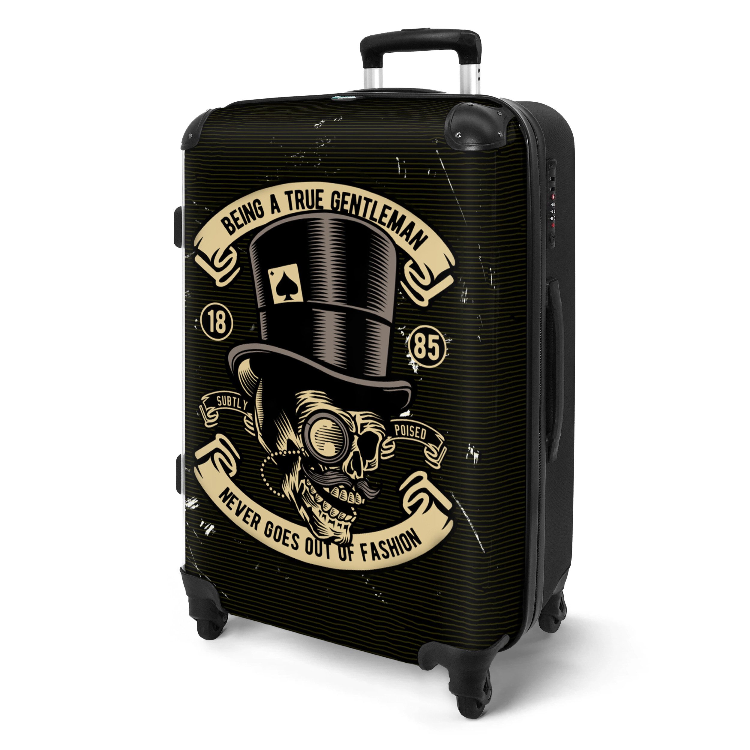 NoBoringSuitcases.com© Hartschalen-Trolley mit leuchtende Räder - Vintage - günstig online kaufen