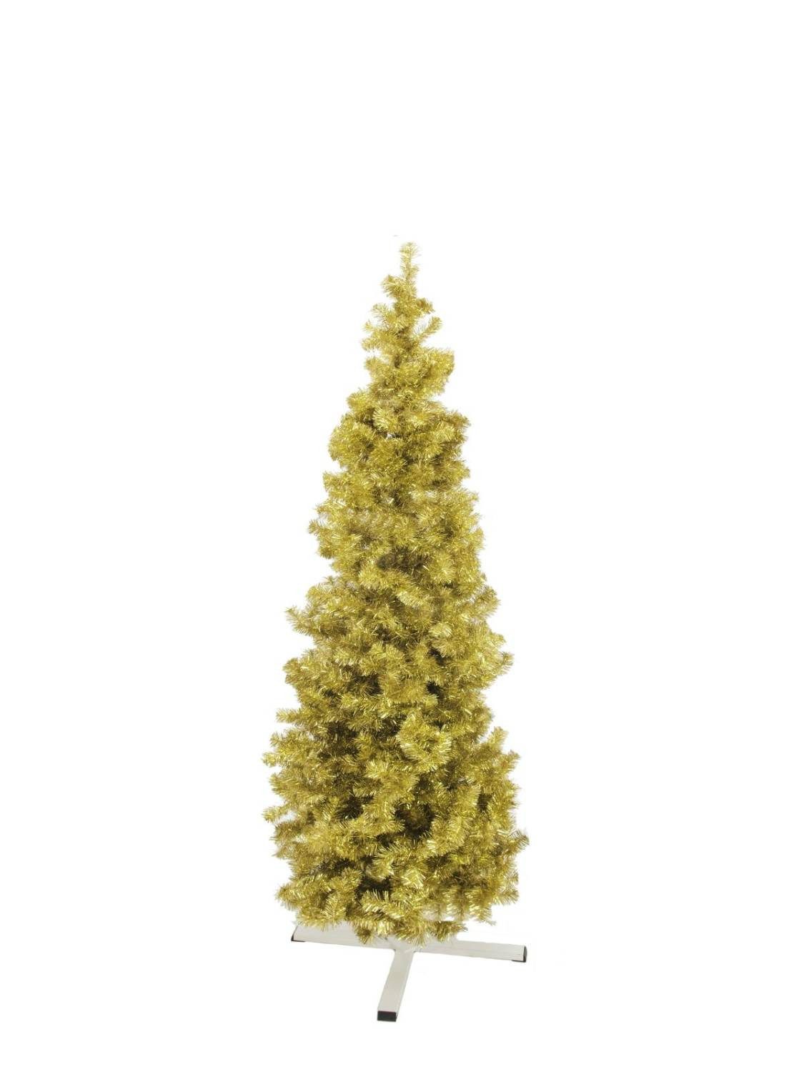 artplants Künstlicher Weihnachtsbaum Künstlicher Tannenbaum CHRISTOBAL, metallic-Gold, 180cm, Ø65cm
