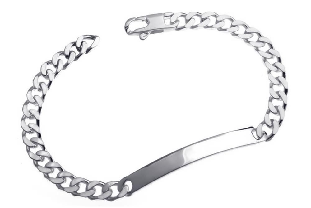 Silberarmband Panzer-Gravurarmband 5,5mm - 925 Silber, Länge wählbar von 16-25cm