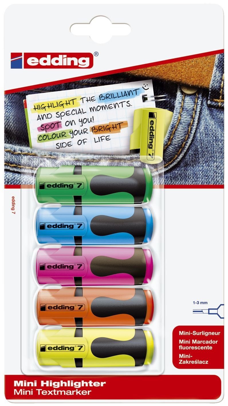 edding 5 edding mini highlighter Textmarker farbsortiert Tintenpatrone