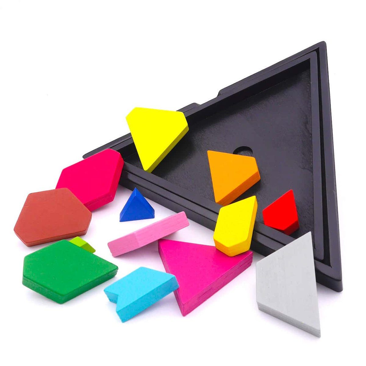 Philos Spiel IQ FIT DREIECK - tolles, buntes Legespiel, Knobelspiel, Holzspiel