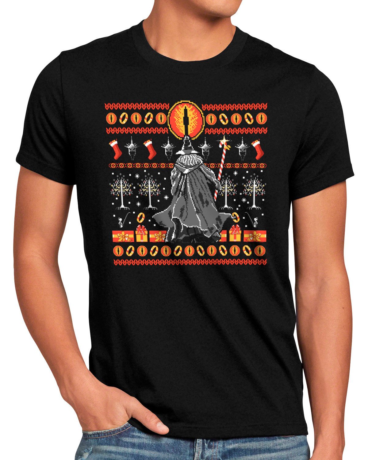 style3 T-Shirt Wizard Christmas herr hobbit der mittelerde ringe gollum ugly sweater