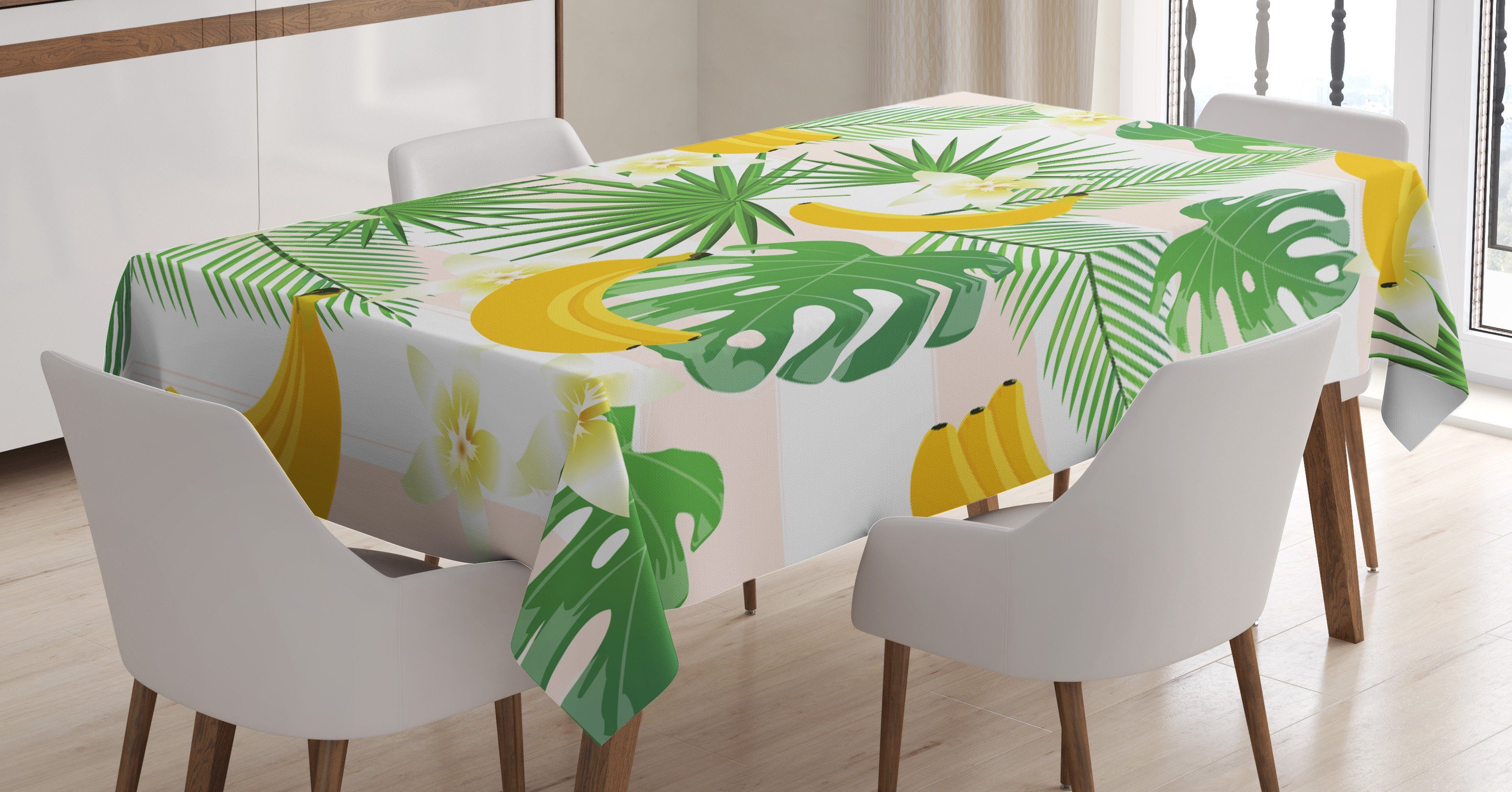 Farbfest Außen Für Pflanzen Abakuhaus Bereich tropische Tischdecke Waschbar den geeignet Farben, Exotisch Klare Bananen und