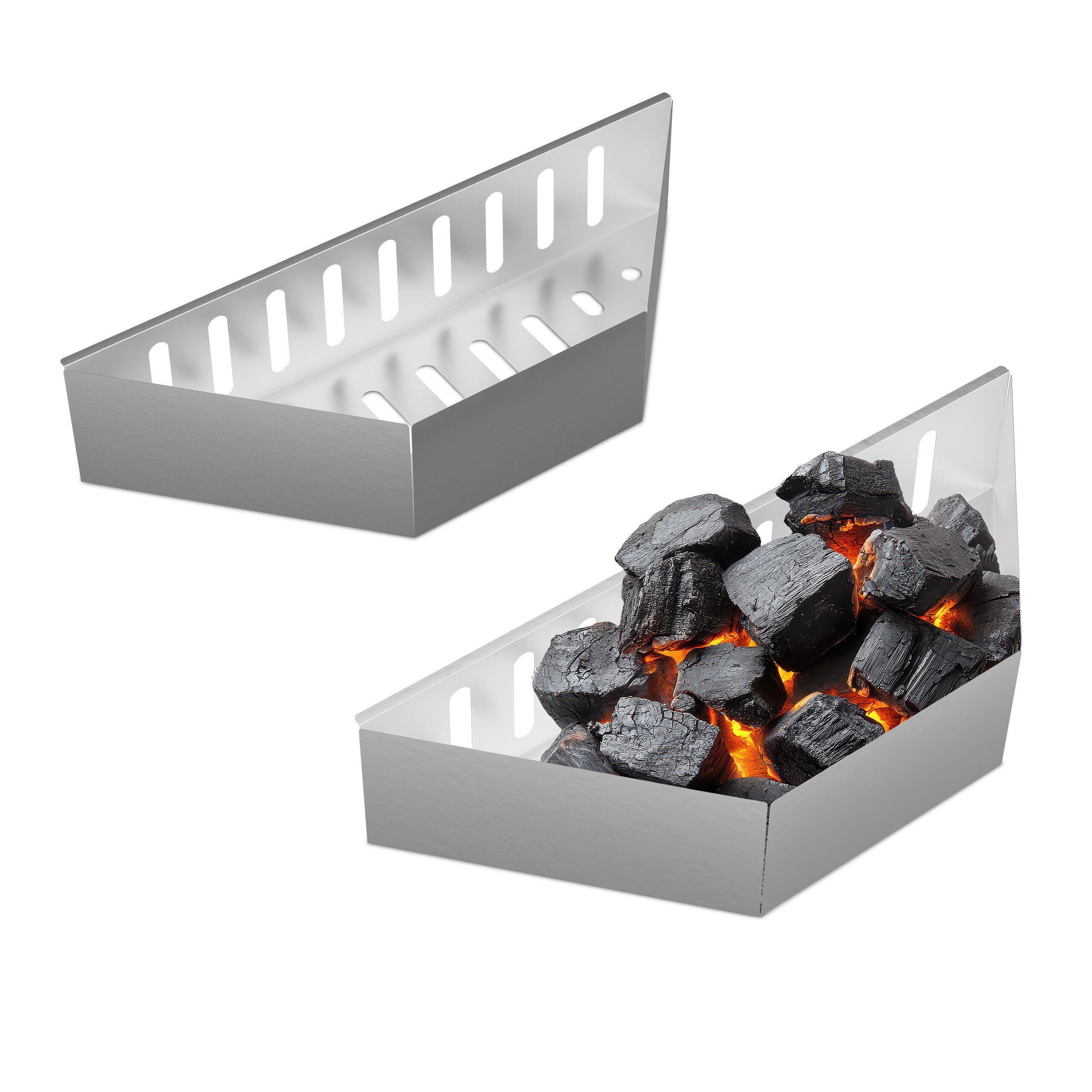 relaxdays Kohlekorb Kugelgrill 2er Set