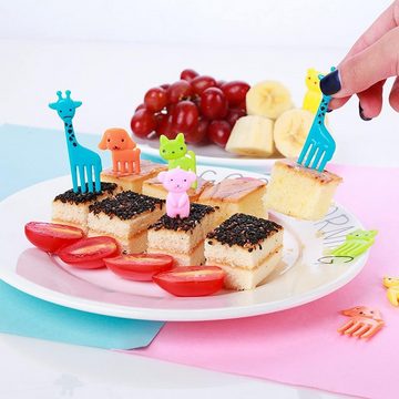 NUODWELL Brotzeitgabel 60 Stück Food Picks Obstgabeln Kinder Spieße Mini Gabeln Zahnstocher (60 Stück)