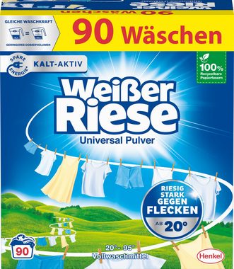 Weißer Riese Universal Pulver 90 WL Vollwaschmittel (1-St. ergiebiges Waschpulver - ideal für Familien mit Kindern)